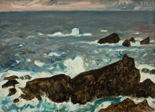 藤島武二《岩と波（潮岬）》1931年 (800x581).jpg